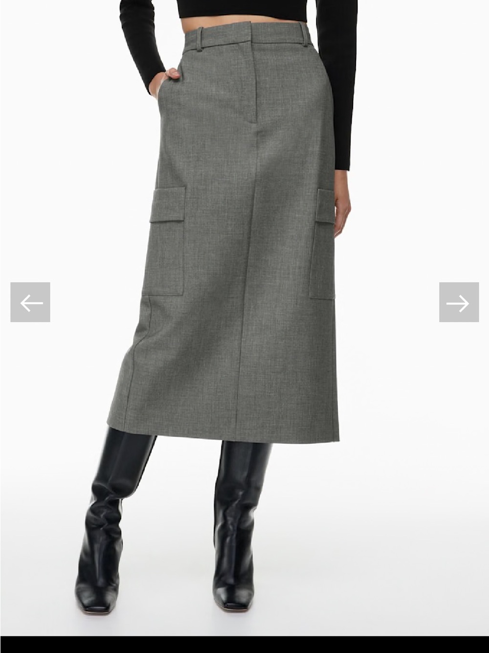 Aritzia Babaton Observer Cargo Pencil Skirt in Gray - Picture 2 of 6